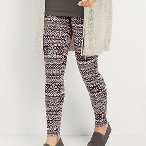 Maurices Snowflake Print Hacci Legging M NWT